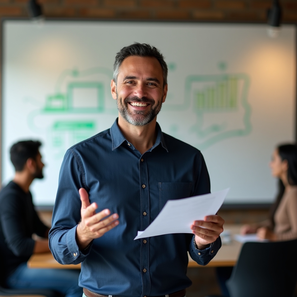 Nexus Consultores facilitator leading an educational savings session
