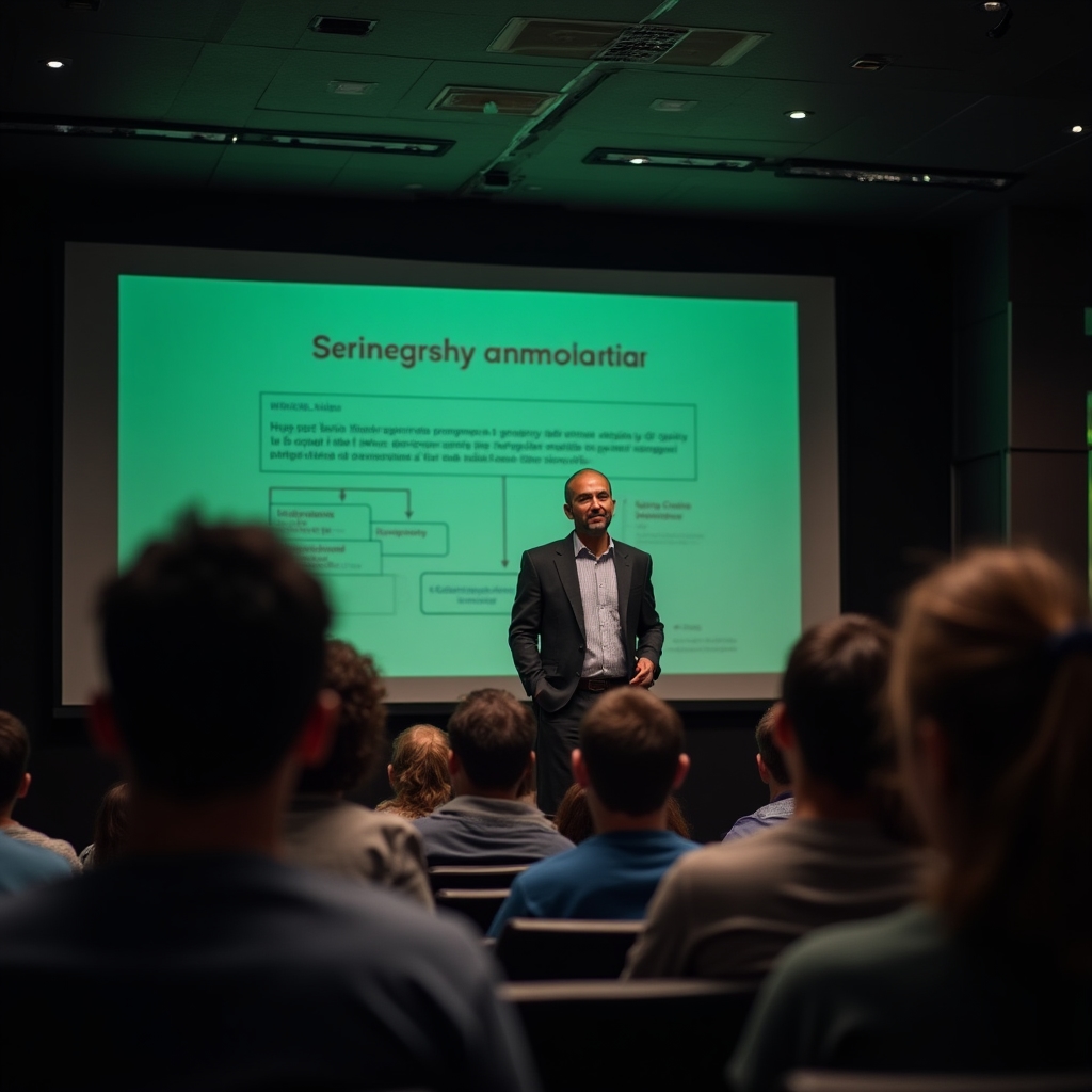 Nexus Consultores facilitator presenting at an institutional workshop