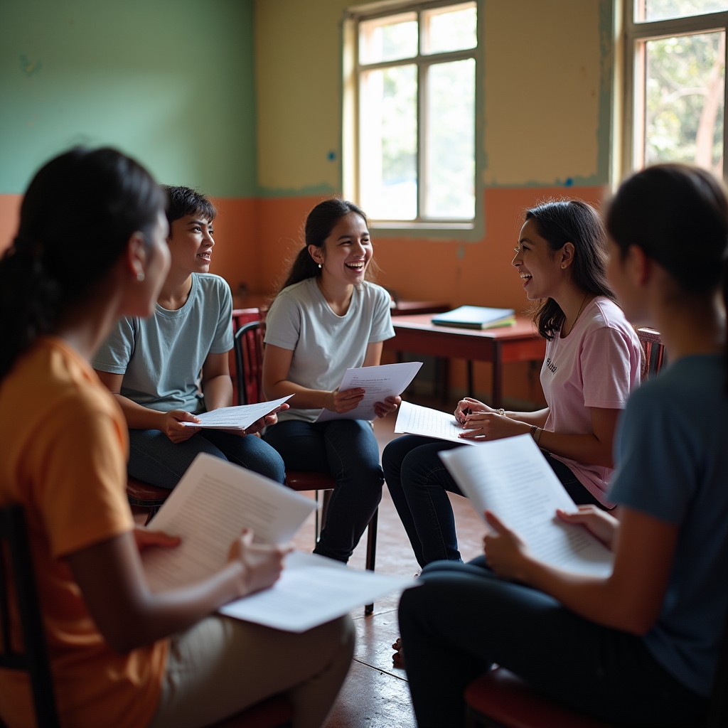 Young adults in a savings education workshop